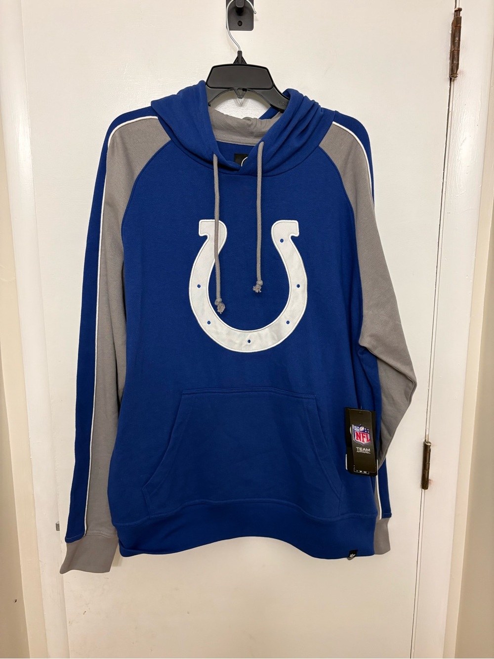 '47 Brand Indianapolis Colts Main Event Hoodie Men's XL Blue Gray NWT $83